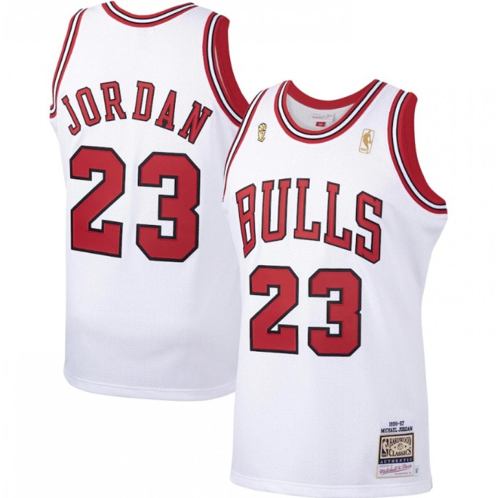 Men's Chicago Bulls Michael Jordan #23 Throwback White 1996-97 Hardwood Classics Player Jersey-Pro Kit Vault | Brand New 26/27 Sports Jerseys